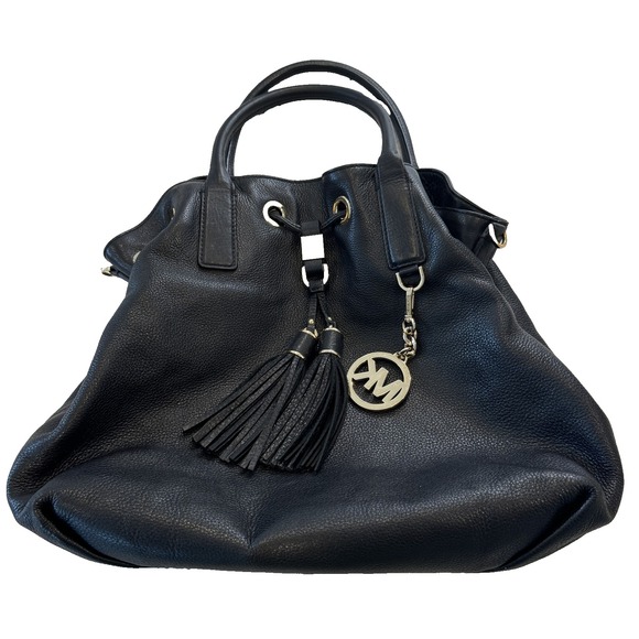 Michael Kors Satchel Bag Womens Camden Pebbled Leather‎ Gold Hardware Tassel MK - Picture 1 of 10